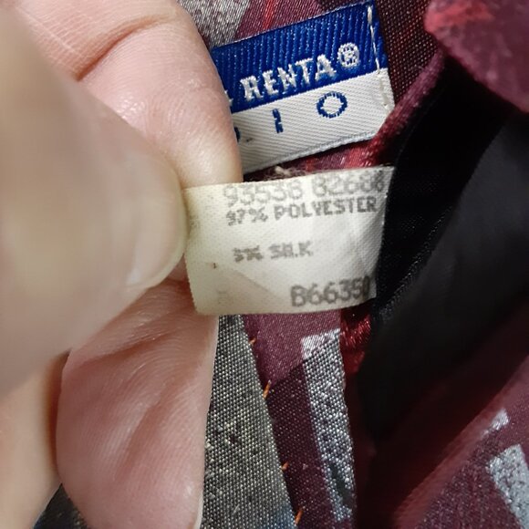 Vintage Oscar de la Renta Studio Men's Tie Polyester/Silk Blend 3 3/4" x 57" - Picture 4 of 6